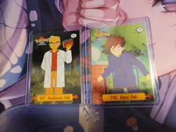 Lot 2 VTG 1999 Topps Pokemon Holo Foil Blue Logo Card TV7 Professor Oak TV8 Gary - Image 1