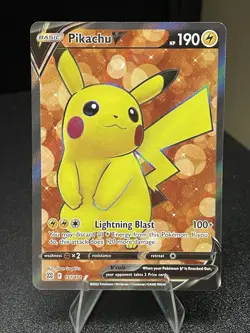 Pokemon TCG Brilliant Stars Pikachu v Ultra Rare Full Art Holo Card 157/172 - Image 1