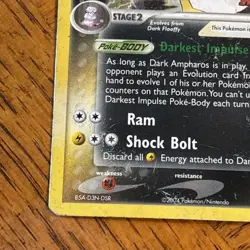 Pokemon Dark Ampharos 2/109 Team Rocket Returns STAMPED Holo Rare Card - HP/DMG - Image 5