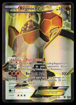 Regirock EX 43a/124 Holo Full Art Alternate Art Promo Pokemon Card - Image 1