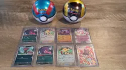 Pokemon 2 Pokeball Tins Mixed Lot 6 Booster Packs 8 Cards Total - Image 1