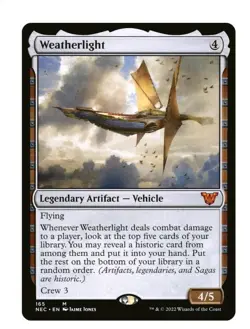 1x MTG Weatherlight - Kamigawa: Neon Dynasty Mythic Vehicle! NM Mint! - Image 1