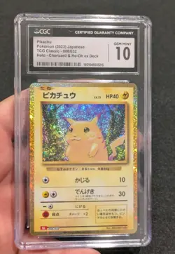 CGC 10 GEM 2023 Pokemon Pikachu Holo Japan JP Charizard & Ho-Oh ex Deck 008/032 - Image 5
