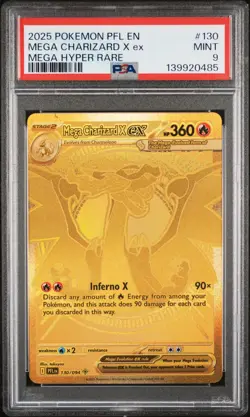 2025 POKEMON PFL EN-PHANTASMAL FLAMES MEGA HYPER RARE MEGA CHARIZARD X EX PSA 9 - Image 1