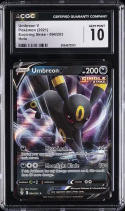 2021 POKEMON EVOLVING SKIES - HOLO #094/203 UMBREON V CGC 10 GEM MINT - Image 1