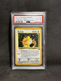 2000 Pokemon Black Star Promo - Game Boy Meowth #10 - Psa 4 - Image 1