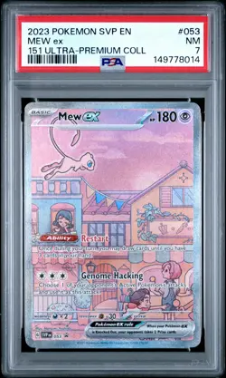 2023 POKEMON SVP EN-SV BLACK STAR PROMO 151 ULTRA-PREM COLL #053 MEW EX PSA 7 - Image 1