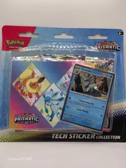 Pokemon TCG Prismatic Evolutions Tech Sticker Collection Glaceon 3 Pack Sealed - Image 1