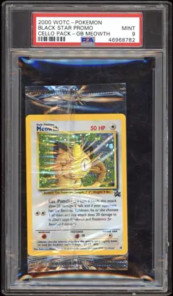 2000 Wotc-Pokemon Black Star Promo-Cello Pack Game Boy Meowth Cello Pack PSA 9 - Image 1