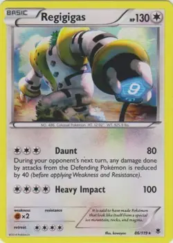 Damaged, English Pokemon Holo Regigigas - 86/119 - Rare Holo XY - Phantom Forces - Image 1