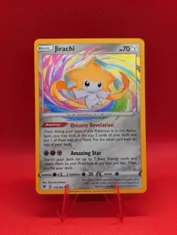 JIRACHI 119/185 HOLO AMAZING RARE VIVID VOLTAGE 2020 POKEMON LP - Image 1