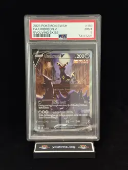 2021 Pokemon Sword & Shield: Evolving Skies FA Umbreon V #189 PSA 9 - Image 1