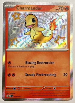 Pokemon Charmander 109/091 SV: Paldean Fates Shiny Holo Rare NM - Image 1