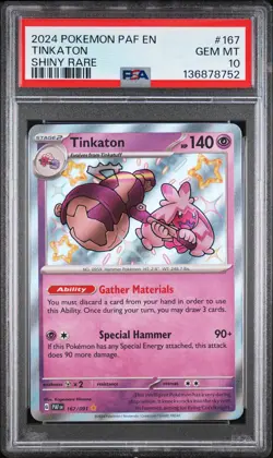 Pokemon Paldean Fates Tinkaton 167 PSA 10 - Image 1
