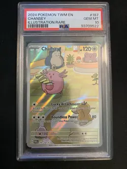 2024 Pokemon TWM EN - Twilight Masquerade Chansey Illustration Rare #187 PSA 10 - Image 1