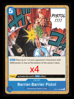 OP10-060 Barrier-Barrier Pistol (C) Royal Blood One Piece CCG x4 Playset NM - Image 1