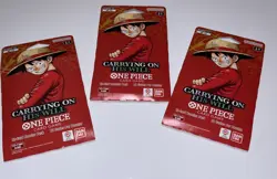 One Piece Carrying On His Will ￼, Op-13 New Unsealed Three Pack Lot. English - Image 1