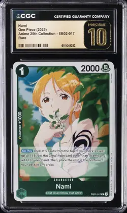 2025 ONE PIECE ANIME 25TH COLL RARE #EB02-017 NAMI CGC 10 PERFECT - Image 1