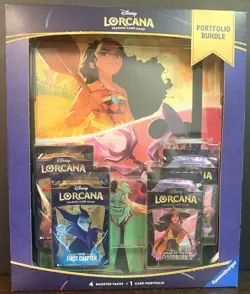 Disney Lorcana TCG Portfolio Bundle 4 Booster Packs The First Chapter Floodborn - Image 1