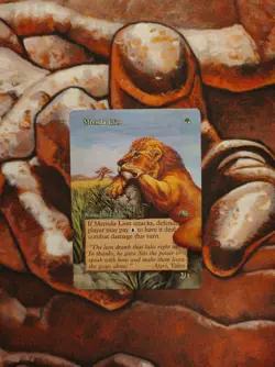 Magic the Gathering Mtenda Lion Hand Painted Unique Custom MTG Altered Art Alter - Image 1