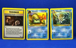 Pokemon Tcg Mysterious Fossil 62/62 Omanyte 52/62 Omastar 40/62 Fossil Non Holo - Image 1