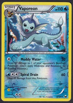 Pokemon Vaporeon 25/108 Reverse Holo Dark Explorers - Image 1