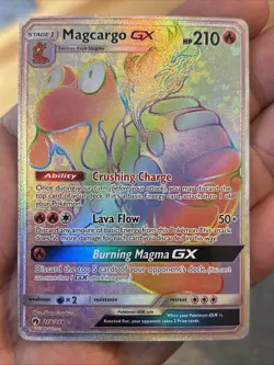 Pokemon Magcargo GX SM-Lost Thunder Secret Rare 218/214 Holo 210 HP English - Image 1