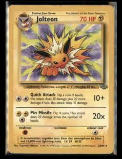 Jungle Pokemon TCG Jolteon 20/64 Rare Regular MP/HP - Image 1