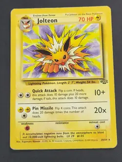 Jungle Pokemon TCG Jolteon 20/64 Rare Regular MP/HP - Image 3