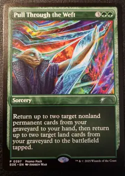 MTG Magic [x1 Pull Through the Weft x1] Eternities PROMO MISSPRINT CRIMPED M/NM - Image 1