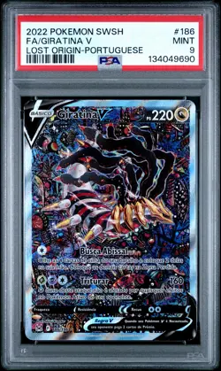 2022 POKEMON SWORD & SHIELD LOST ORIGIN PORTUGUESE FULL ART/GIRATINA V PSA 9 - Image 1