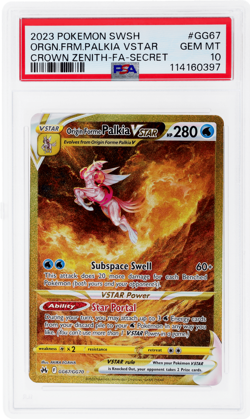 2023 Pokemon SWSH Crown Zenith Origin Forme Palkia Vstar Secret Rare PSA 10 - Image 1