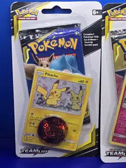 Sealed TEAM UP Blister Packs (Pikachu SM162 + Mimikyu SM163) Pokemon - Image 2