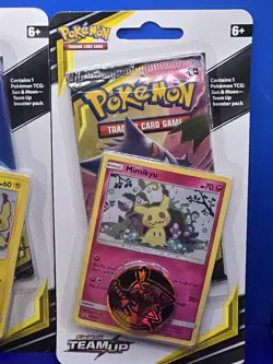 Sealed TEAM UP Blister Packs (Pikachu SM162 + Mimikyu SM163) Pokemon - Image 3