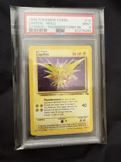 Pokemon Zapdos 15/62 Fossil Holo Rare Unlimited PSA 9 1999 English W/ SWIRL - Image 1