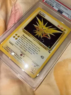 Pokemon Zapdos 15/62 Fossil Holo Rare Unlimited PSA 9 1999 English W/ SWIRL - Image 4