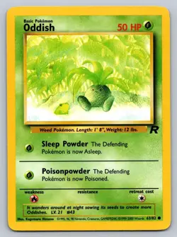 Oddish 63/82 Common Team Rocket Pokemon Unlimited Lightly Played - Image 1