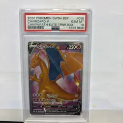 Pokemon Charizard V BSP 2020 Champions Path ETB #050 Full Art Holo Rare PSA 10 - Image 1