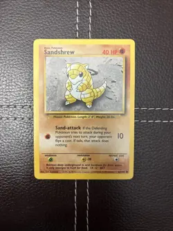 Pokemon TCG - Sandshrew - 62/102 - Unlimited Base Set - NM Common (1999) - Image 1