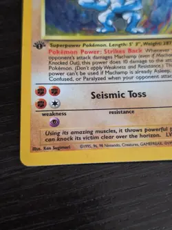 1999 Pokemon TCG Machamp Holo Unlimited Rare 1st Edition Card 8/102 Base Set - Image 2