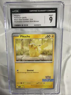 Pokemon Pikachu Illustration Contest Winner 2024 CGC Mint 9 Graded Card BSP - Image 1