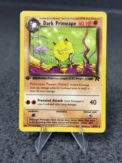 🔥 Dark Primeape 43/82 1st Edition Non-Holo MP | Team Rocket WOTC Pokemon Card - Image 1