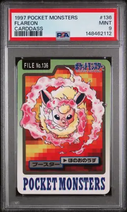 1997 POCKET MONSTERS CARDDASS #136 FLAREON CARDDASS PSA 9 - Image 1