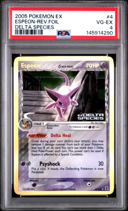 PSA 4 2005 Pokemon EX Delta Species Espeon Reverse Holo Stamped 4/113 - Image 1