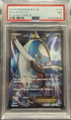 2013 Pokemon Latios EX Plasma Freeze Full Art #113 PSA 7 - Image 1