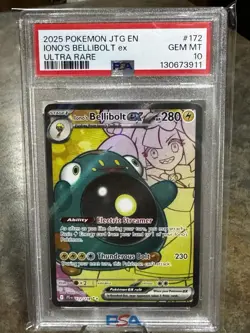 Ionos Bellibolt EX 172/159 Journey Together Ultra Rare Full Art Pokemon PSA 10 - Image 1