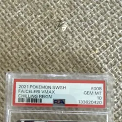 Pokemon Celebi VMAX Full Art Ultra Rare Holo Chilling Reign 008/198 PSA 10 2021 - Image 3