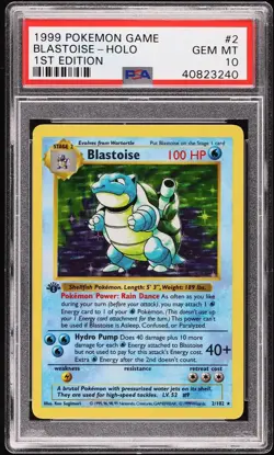 Pokemon TCG Blastoise Holo Rare 1st Edition Base Set PSA 10 002/102 1999 - Image 1
