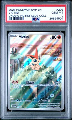 2025 POKEMON SVP EN-SV BLACK STAR PROMO #208 VICTINI PSA 10 - Image 1