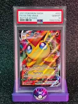 PSA 10 Victini VMAX #022 Battle Styles Pokemon - Image 1